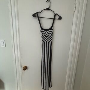 Black and White Striped Women's Dress